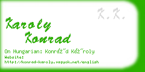 karoly konrad business card